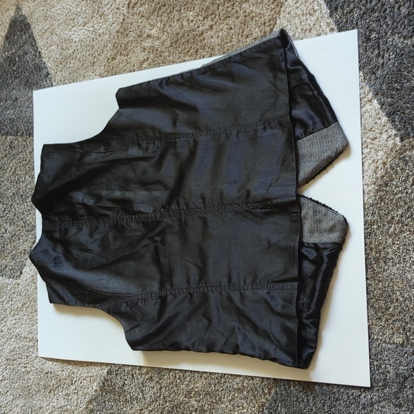 Chico's Vintage Vest Wool Black Embroidered Academia Size 2 Y2K Preppy Grunge - Picture 11 of 13